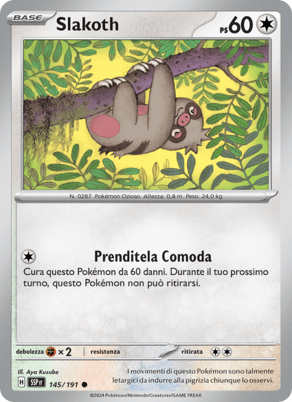 Slakoth, carta 145 di Scintille Folgoranti