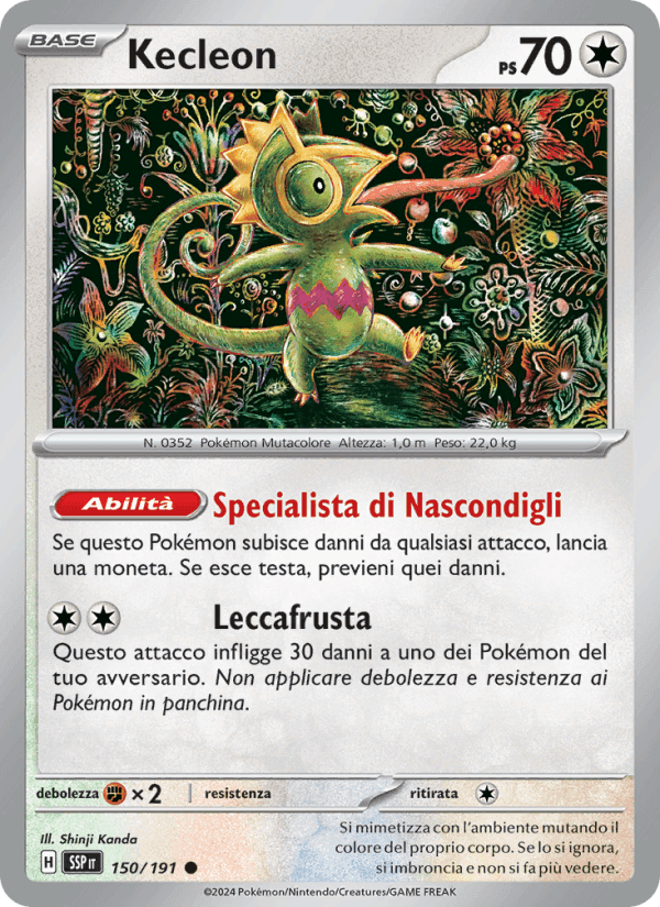 Kecleon, carta 150 di Scintille Folgoranti
