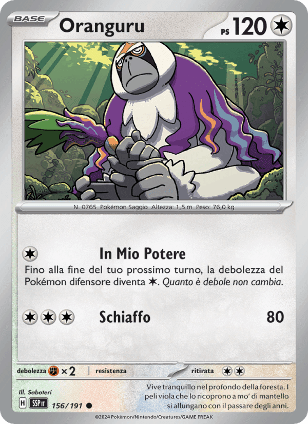 Oranguru, carta 156 di Scintille Folgoranti