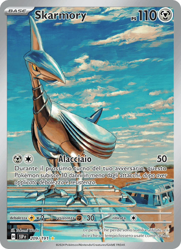 Skarmory, carta 209 di Scintille Folgoranti