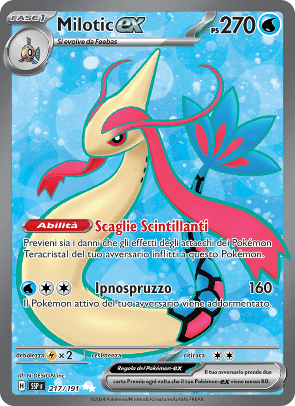 Milotic-ex, carta 217 di Scintille Folgoranti