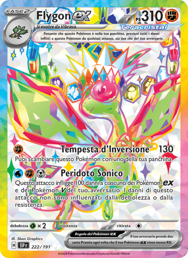 Flygon-ex, card 222 from Scintille Folgoranti