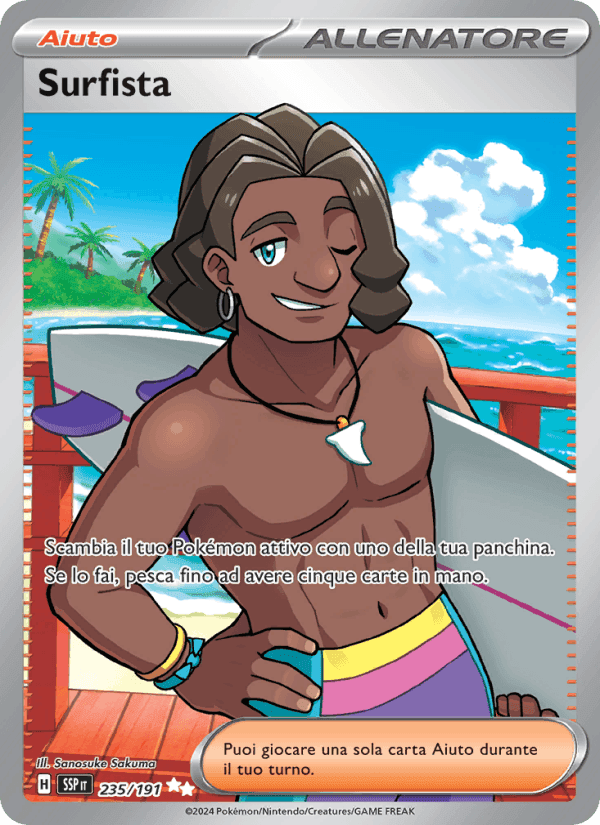 Surfista, card 235 from Scintille Folgoranti