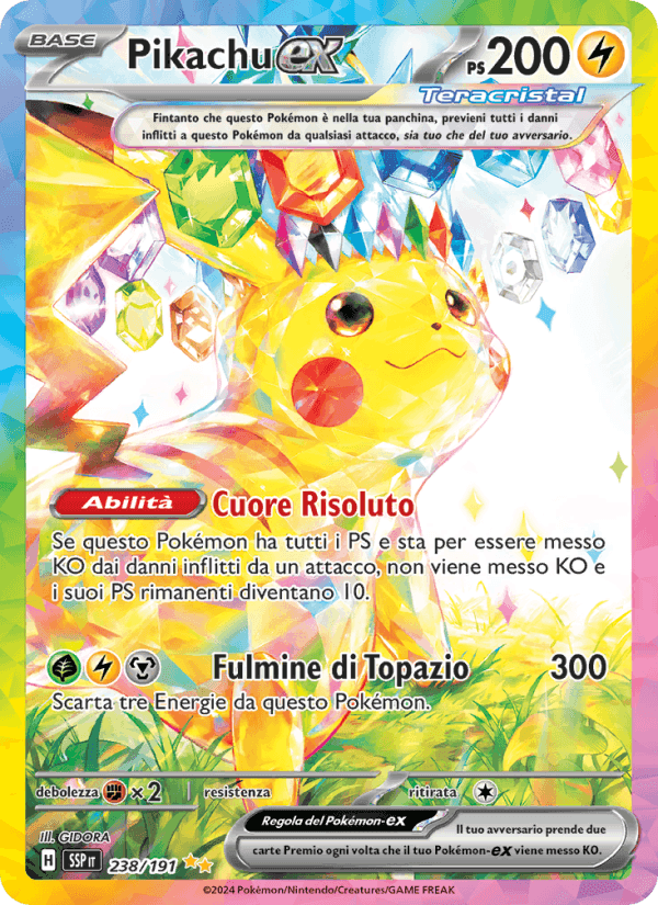 Pikachu-ex, carta 238 di Scintille Folgoranti