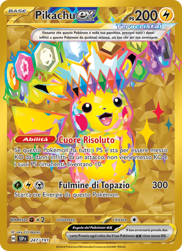 Pikachu-ex, carta 247 di Scintille Folgoranti