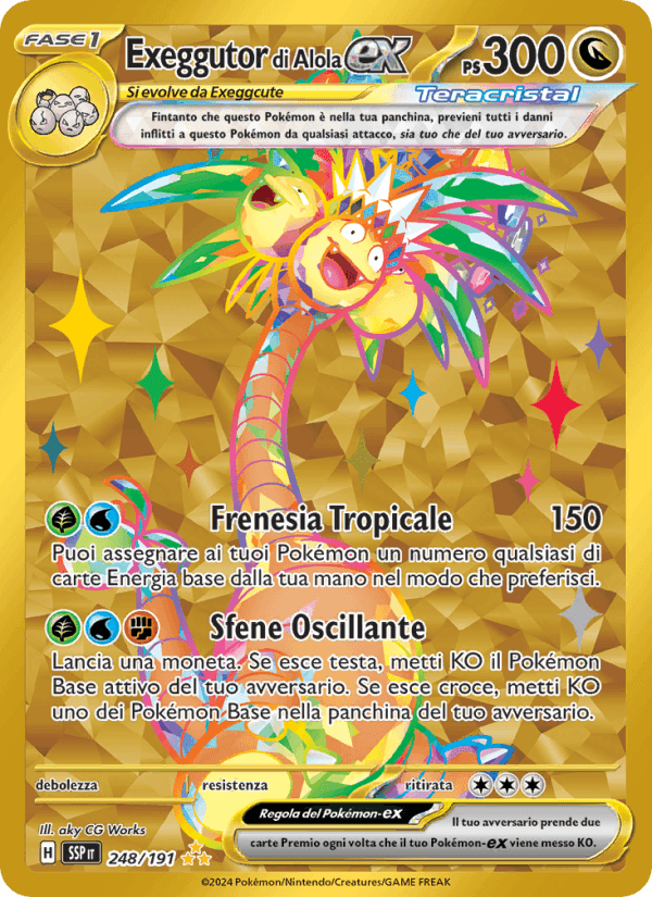 Exeggutor di Alola-ex, carta 248 di Scintille Folgoranti