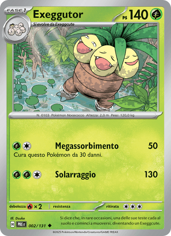 Exeggutor, carta 002 de Evoluzioni Prismatiche
