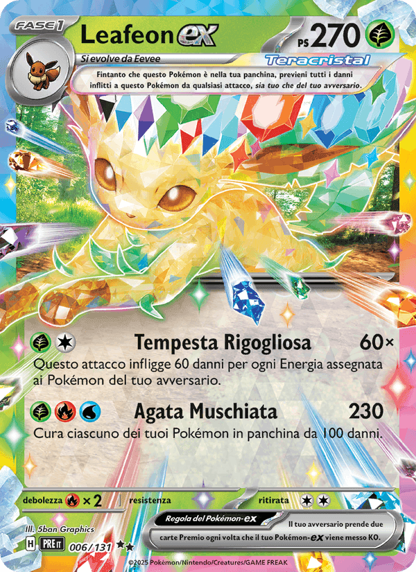 Leafeon-ex, carte 006 de Evoluzioni Prismatiche