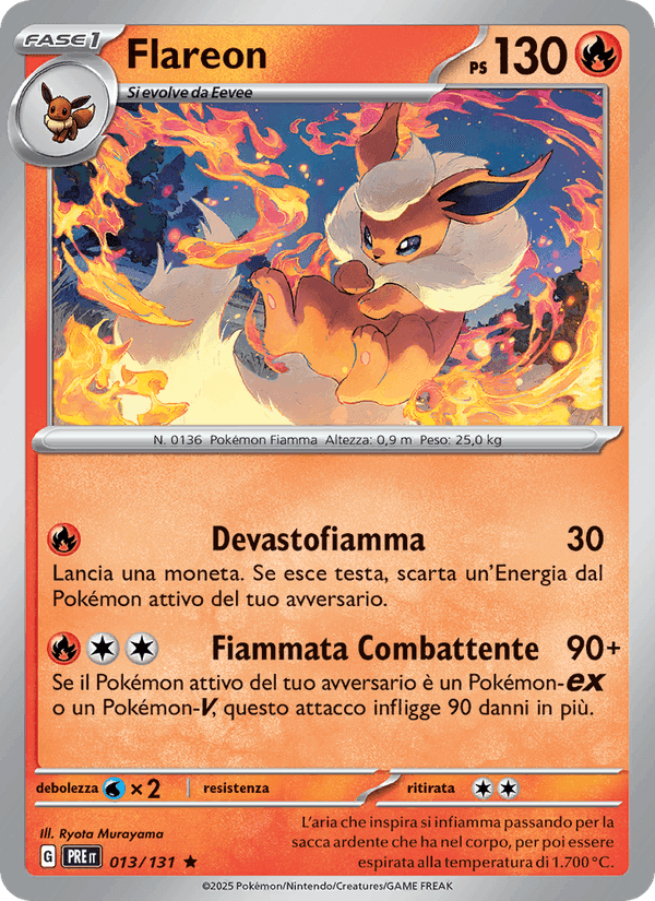 Flareon, carta 013 di Evoluzioni Prismatiche