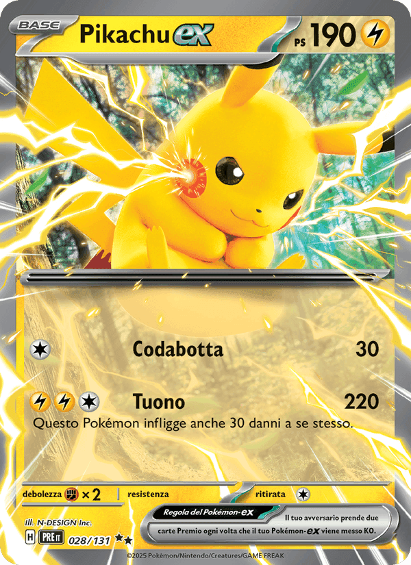 Pikachu-ex, carta 028 di Evoluzioni Prismatiche