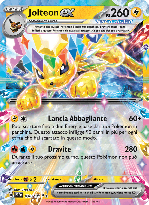 Jolteon-ex, carta 030 di Evoluzioni Prismatiche