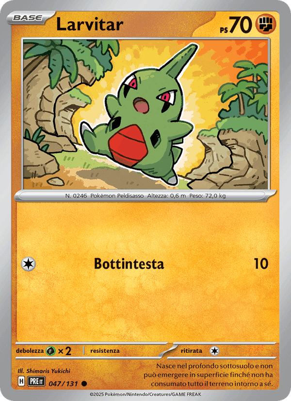 Larvitar, carta 047 di Evoluzioni Prismatiche