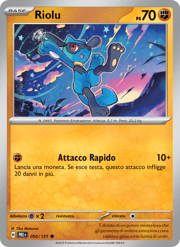 Riolu, carta 050 de Evoluzioni Prismatiche
