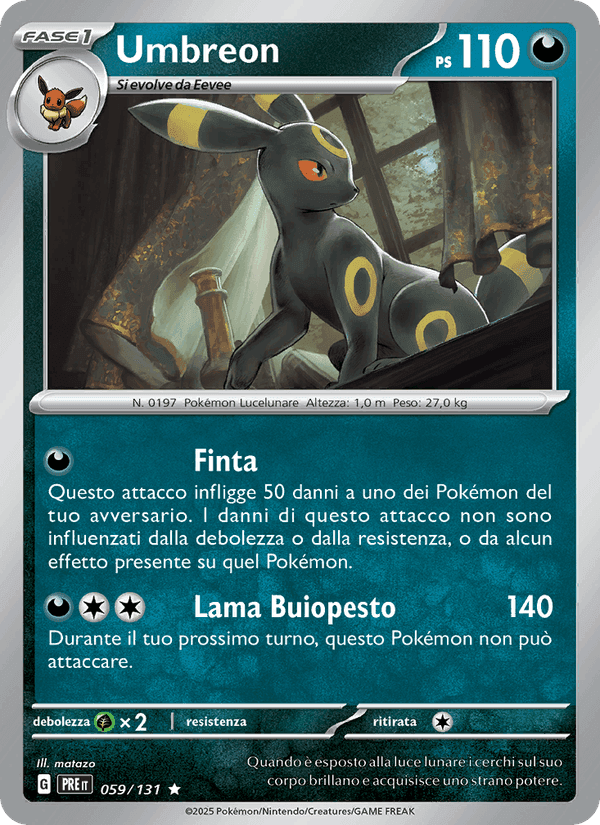 Umbreon, card 059 from Evoluzioni Prismatiche
