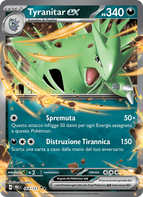 Tyranitar-ex, carta 064 di Evoluzioni Prismatiche