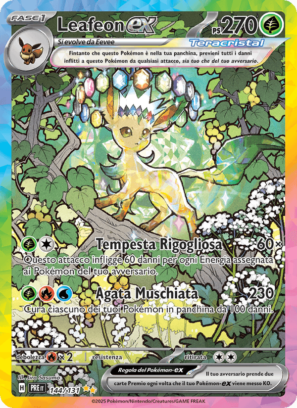 Leafeon-ex, carta 144 di Evoluzioni Prismatiche