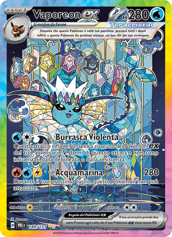 Vaporeon-ex, carta 149 di Evoluzioni Prismatiche