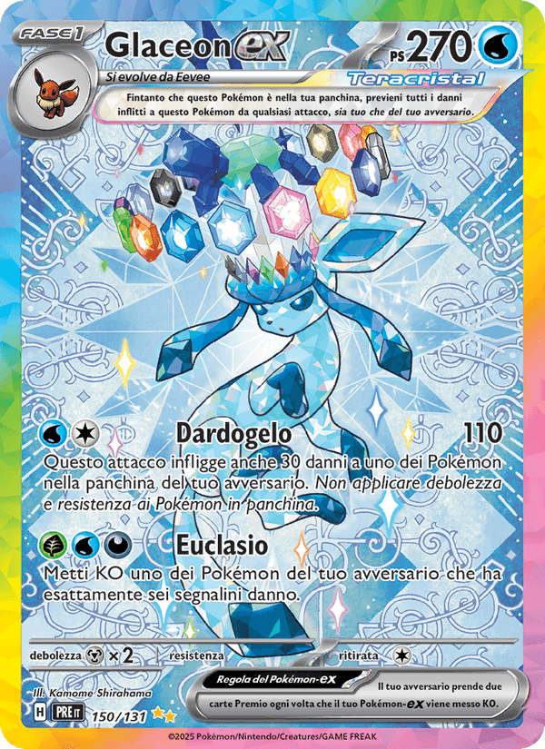 Glaceon-ex, carte 150 de Evoluzioni Prismatiche
