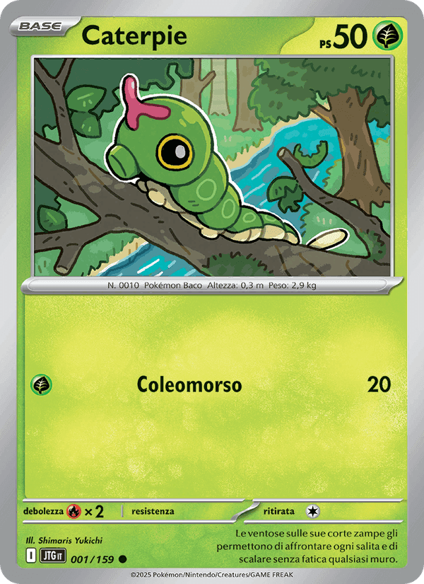 Caterpie, carta 001 di Avventure Insieme