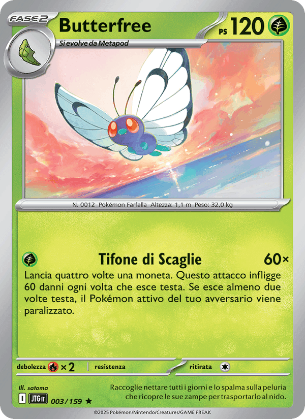 Butterfree, carta 003 di Avventure Insieme