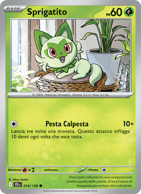 Sprigatito, carta 016 di Avventure Insieme