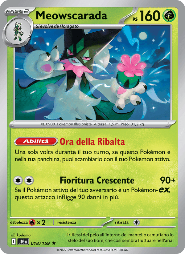 Meowscarada, carta 018 di Avventure Insieme