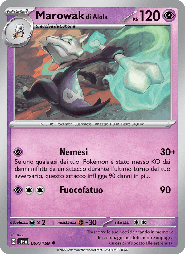 Marowak di Alola, carta 057 di Avventure Insieme
