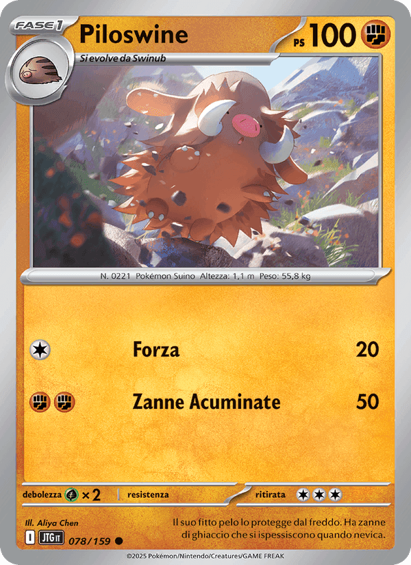 Piloswine, carta 078 di Avventure Insieme