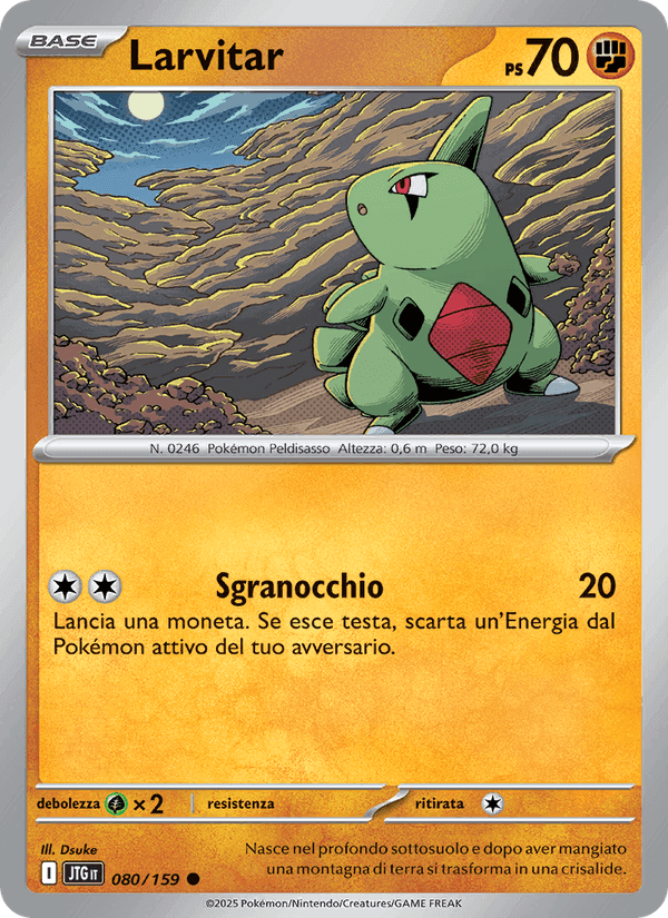 Larvitar, carta 080 di Avventure Insieme