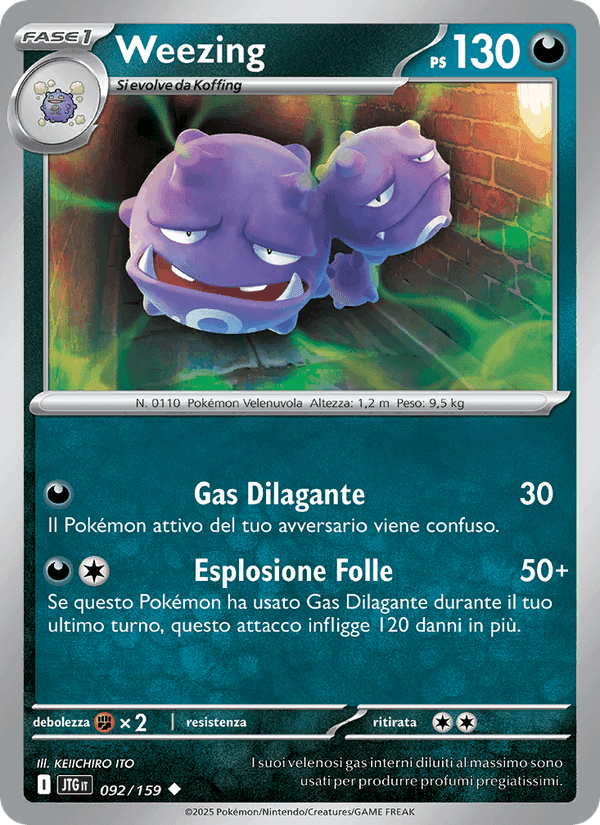 Weezing, carta 092 di Avventure Insieme