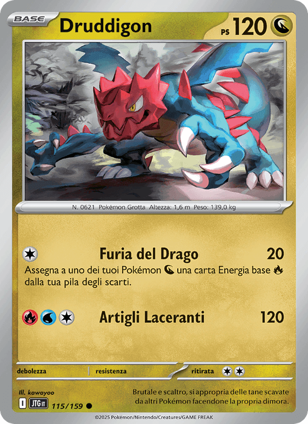 Druddigon, carta 115 di Avventure Insieme