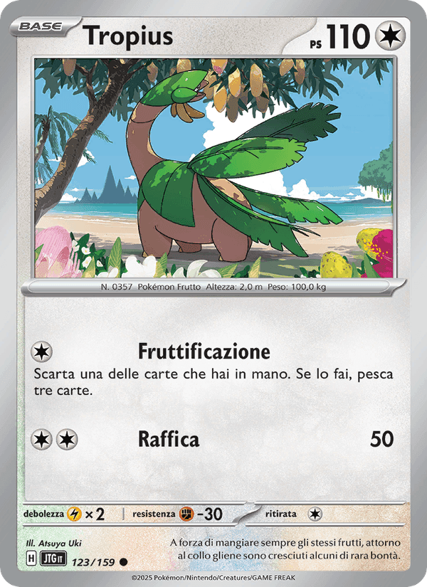 Tropius, carte 123 de Avventure Insieme