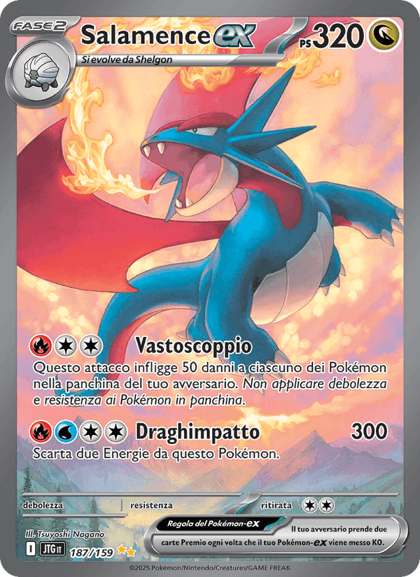 Salamence-ex, carta 187 de Avventure Insieme
