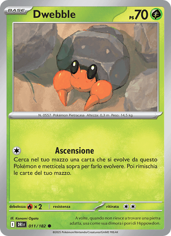 Dwebble, carta 011 di Rivali Predestinati