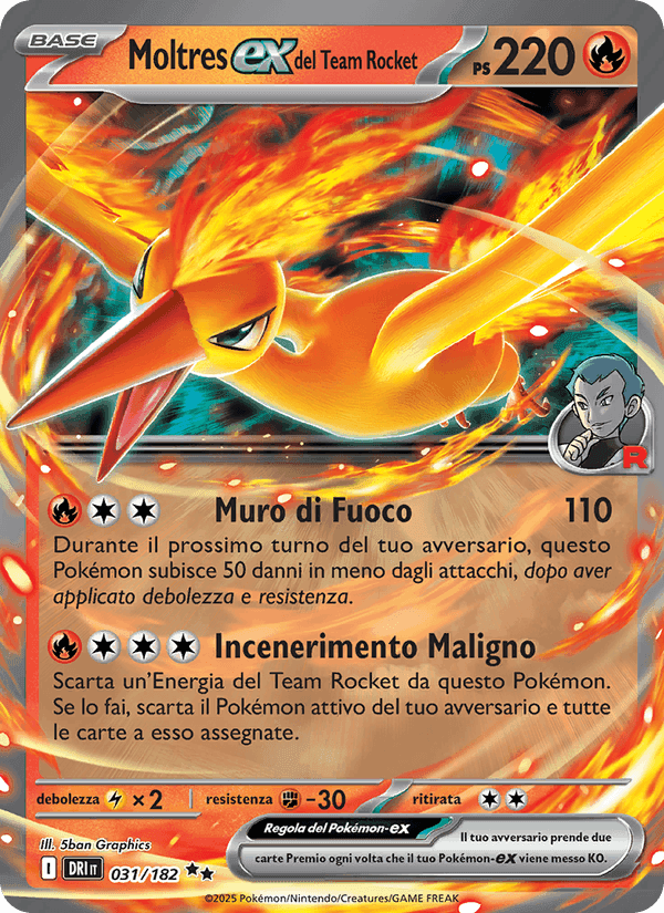 Moltres-ex del Team Rocket, carta 031 di Rivali Predestinati