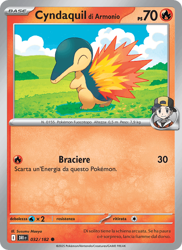 Cyndaquil di Armonio, carta 032 di Rivali Predestinati