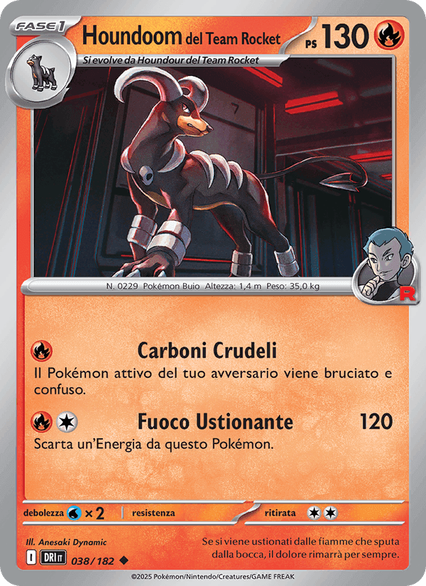 Houndoom del Team Rocket, card 038 from Rivali Predestinati