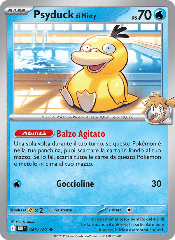 Psyduck di Misty, carte 045 de Rivali Predestinati