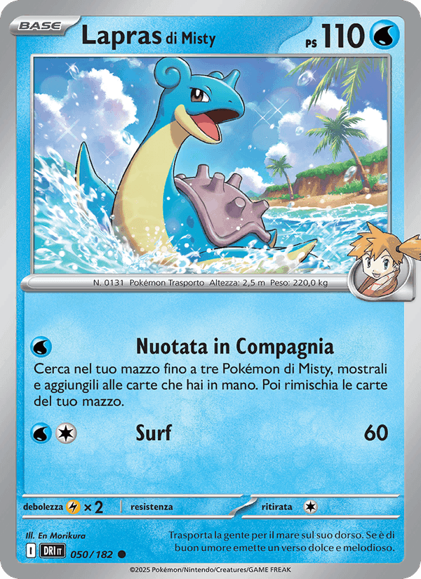 Lapras di Misty, carte 050 de Rivali Predestinati