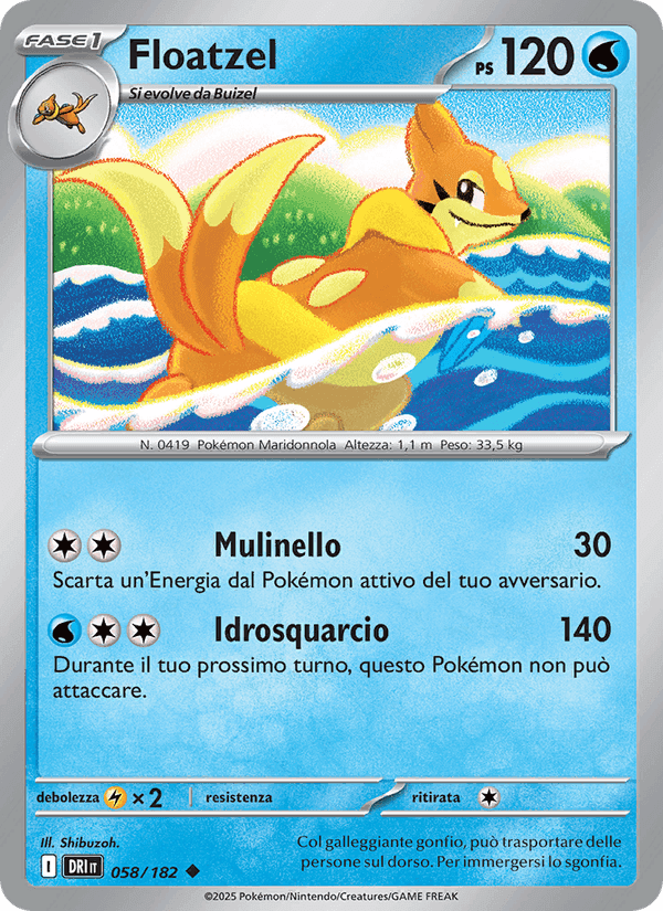 Floatzel, carte 058 de Rivali Predestinati