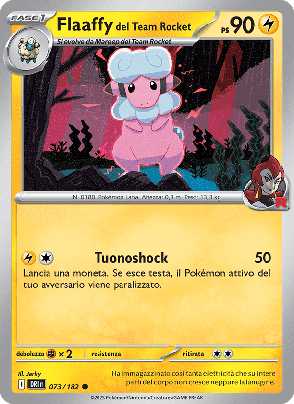 Flaaffy del Team Rocket, carta 073 di Rivali Predestinati