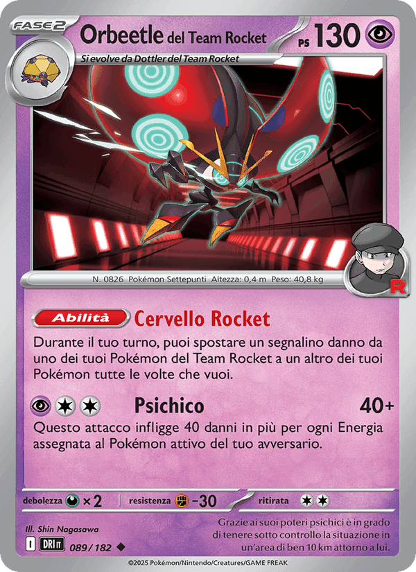 Orbeetle del Team Rocket, carta 089 di Rivali Predestinati