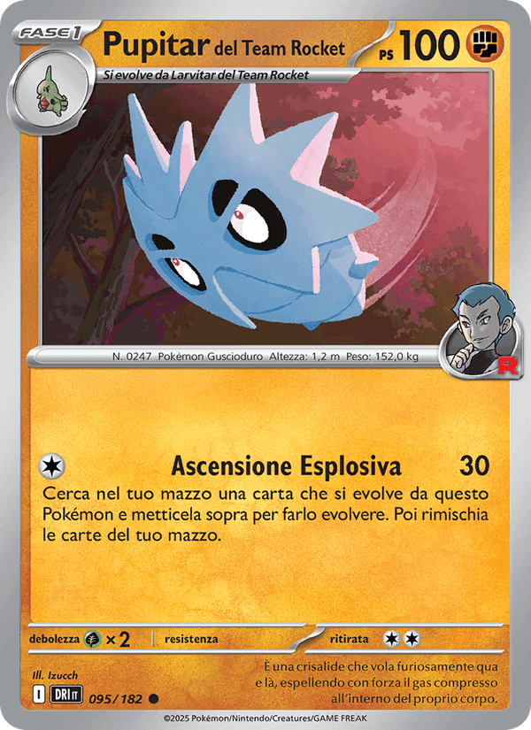 Pupitar del Team Rocket, carta 095 de Rivali Predestinati