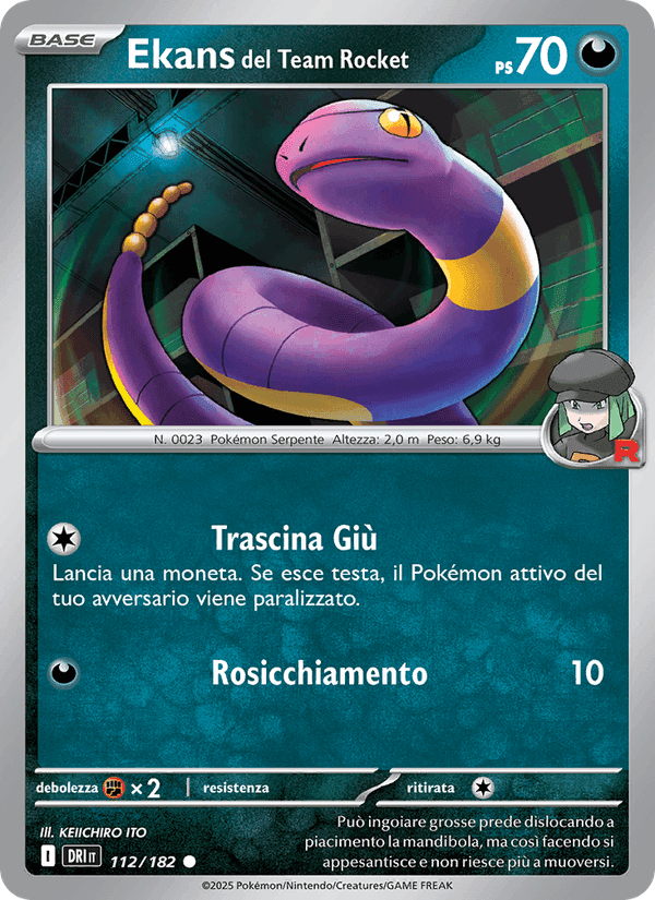 Ekans del Team Rocket, carta 112 di Rivali Predestinati