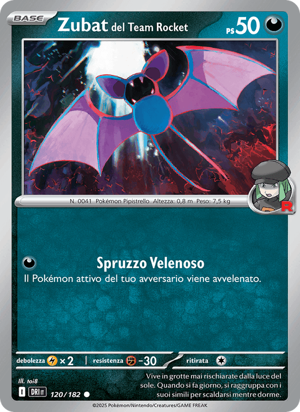 Zubat del Team Rocket, carte 120 de Rivali Predestinati