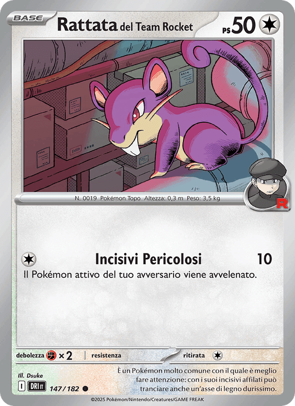Rattata del Team Rocket, carta 147 di Rivali Predestinati
