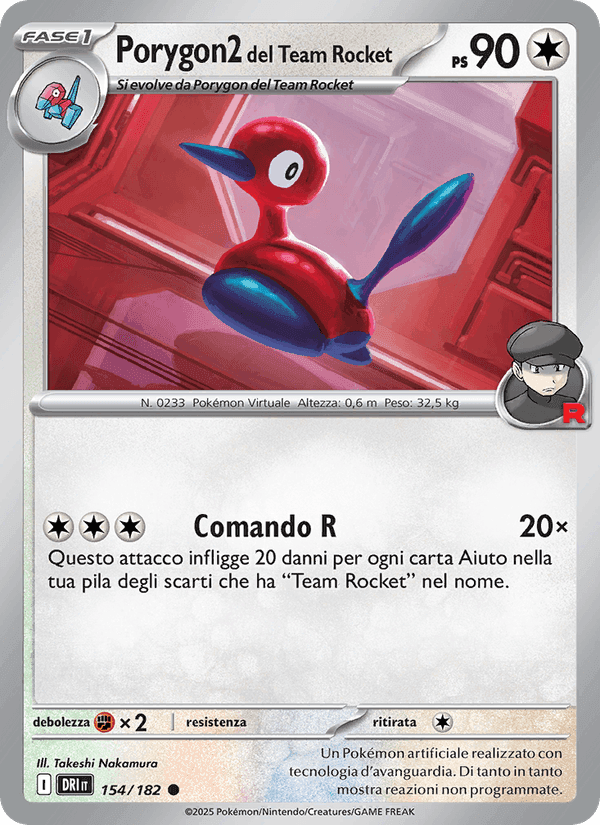 Porygon2 del Team Rocket, carta 154 di Rivali Predestinati