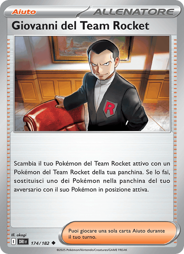 Giovanni del Team Rocket, carta 174 di Rivali Predestinati