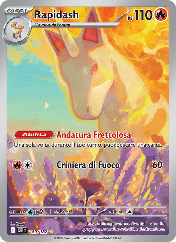 Rapidash, carta 189 di Rivali Predestinati