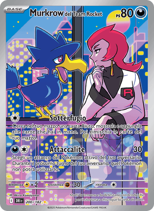 Murkrow del Team Rocket, carta 200 di Rivali Predestinati